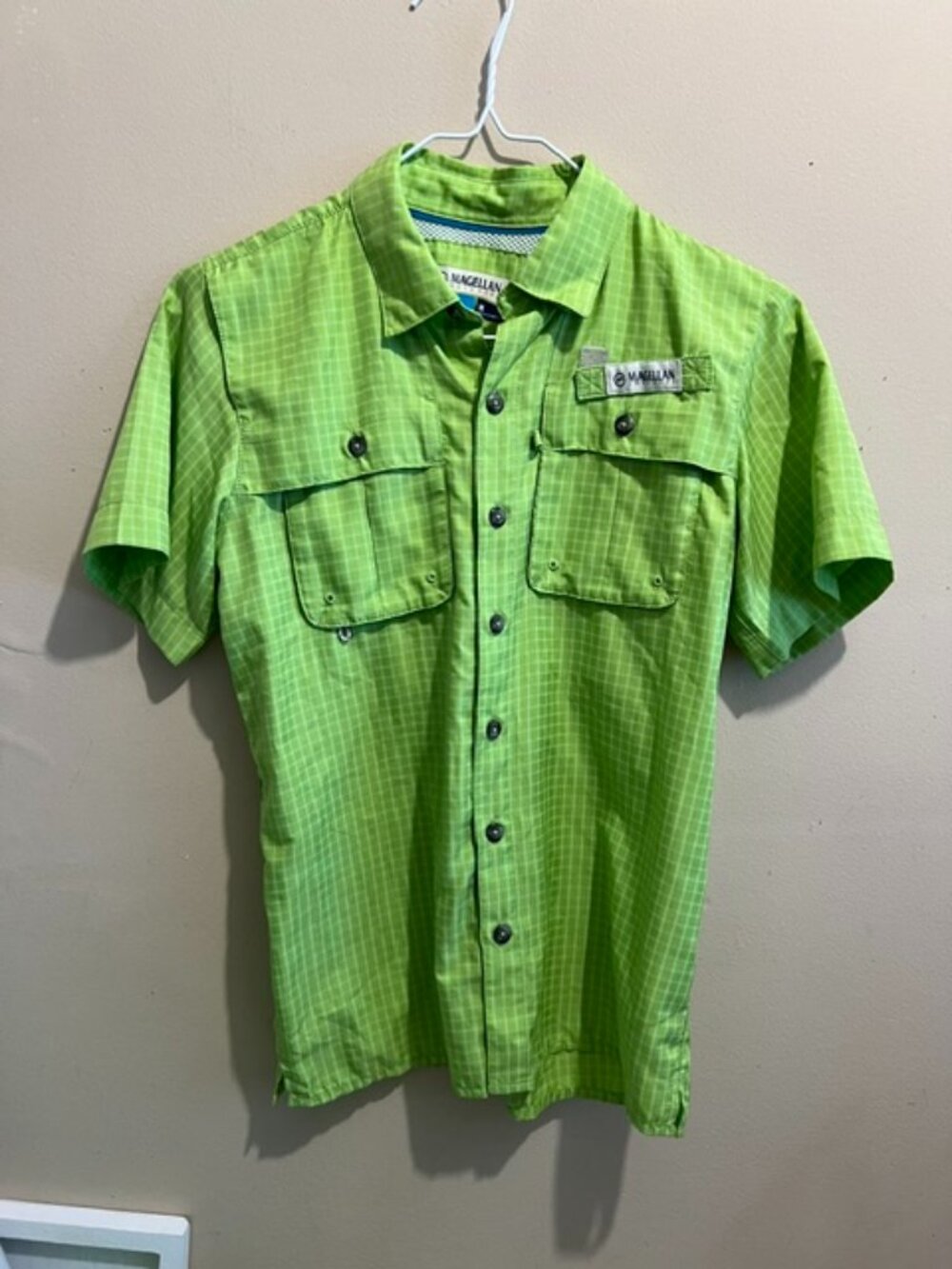Boys Fishing Style Shirt, lime green